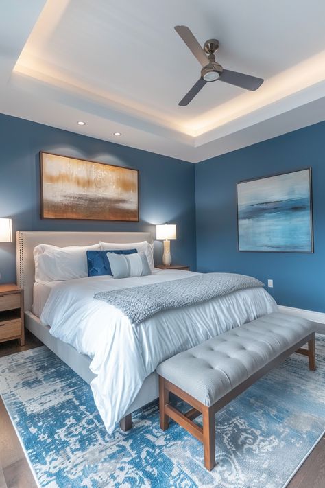 Beach House Bedroom, Blue Bedroom Decor, Beachy Room, Coastal Bedroom, Makeover Bedroom, Blue Rooms, Bedroom Refresh, Room Makeover Bedroom, Blue Bedroom