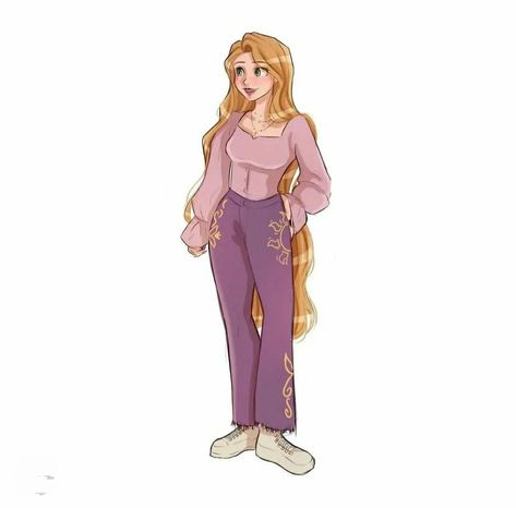 Rapunzel Outfit, Modern Day Disney, Rapunzel Princess, Princess Illustration, Magical Girl Outfit, Disney Princess Outfits, Disney Princess Fan Art, Disney Princess Modern, Disney Princess Fashion