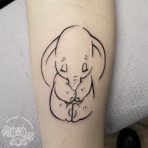 Dumbo Tattoo, Disney Inspired Tattoos, Small Wave Tattoo, Tattoo Diy, Shape Tattoo, Tattoo Templates, Simple Tattoo Designs, Disney Tattoo, Simple Tattoo