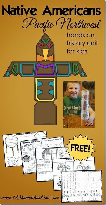 FREE Native Americans - Pacific Northwest History for Kids. This is such a fun unit for for Kindergarten, 1st grade, 2nd grade, 3rd grade, 4th grade, 5th grade, and 6th grade kids with logs of kids activities and free printable worksheets for kids. LOVE THIS! Native American Lessons, Native American Art Projects, Native American Projects, Native Americans Unit, Native American Studies, 3rd Grade Social Studies, 4th Grade Social Studies, 5th Grade Social Studies, Native American Heritage Month