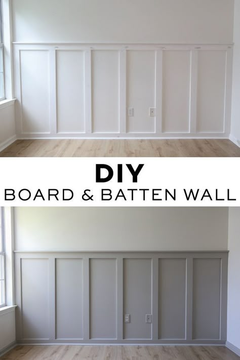 Grey Board And Batten, Board And Batten Wainscoting, Diy Board And Batten Wall, Board And Batten Accent Wall, Batten Accent Wall, Diy Board And Batten, Batten Wall, Board And Batten Wall, Grey Trim