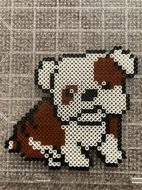 Dog Fuse Beads, Bulldog Perler Beads, Easy Perler Bead Patterns Animal, Peeler Bead Ideas Big, Dog Perler Bead Patterns, Perler Beads Animals, Perler Bead Animals, Pearler Bead Design, Pixel Art Dog