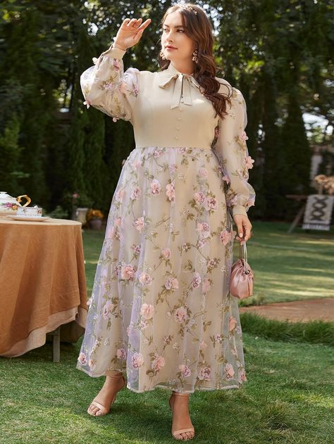 Elegant Plus Size Dresses, Dress Plus, Elegant Plus Size, Floral Long Sleeve Shirt, Pastel Goth Fashion, Dress Muslim, Cottagecore Dress, Evening Dresses Plus Size, Party Dress Long Sleeve