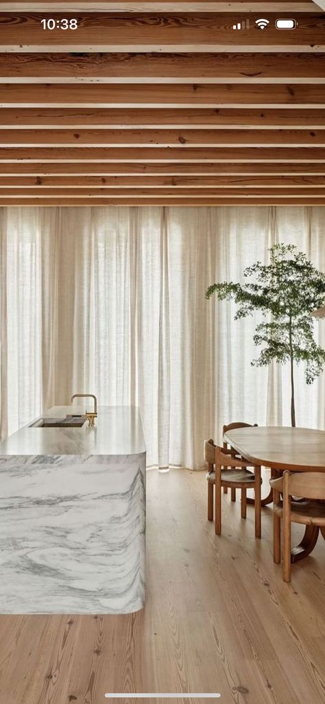 Curtains Across Entire Wall, Curtain Wall, Kitchens, Curtains, Wall