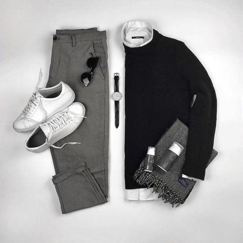 Outfit Grid Men Casual Winter, Men’s Fashion Trends 2023, Outfit Grid Men Casual, Outfit Grid Men, Style For Men, Essential Wardrobe, Mens Casual Dress Outfits, Outfit Grid, Neue Outfits