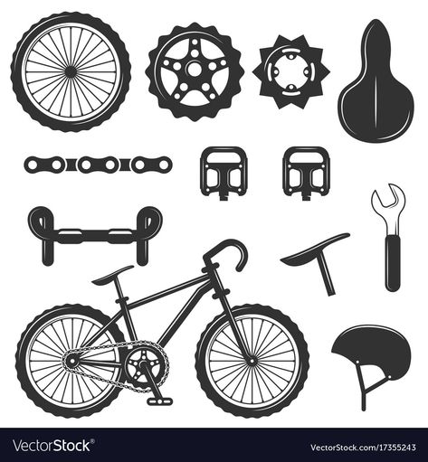 Black And White Bicycle, Bicycle Parts Art, Icons Black And White, Cycle Drawing, White Bicycle, Road Bicycle Bikes, Black Royalty, Cycle Parts, Art Sketches Pencil