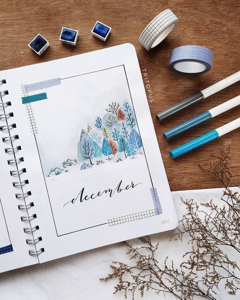 The Washi Tape Shop (@thewashitapeshop) • Instagram photos and videos Winter Forest Theme, December Bullet Journal Ideas, December Cover Page, December Bujo, Simple Daily Planner, December Bullet Journal, Bullet Journal Hacks, Bullet Journal Ideas, Plan With Me