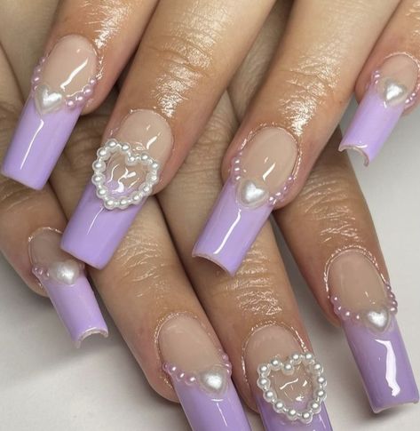 Cute Acrylic Nail Designs, French Acrylic Nails, Really Cute Nails, Jelly Nails, Bling Acrylic Nails, Gem Nails, Fire Nails, Pretty Acrylic Nails, Artificial Nails