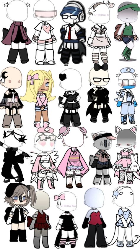 Gacha Life Adoptables, Gacha Clothes Edit, Gacha Life Skin Ideas, Gacha Ideas Hair, Gacha Dress Ideas, Gacha Life Sleep Outfits, 가족 일러스트, Gacha Base Poses Cute, Gacha Outfit