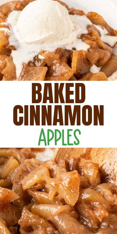 Cinnamon Baked Apples, Baked Apple Slices, Easy Baked Apples, Baked Cinnamon Apples, Baked Apple Dessert, Apple Dishes, Easy Autumn Recipes, Fall Desserts Easy, Apple Dessert Recipes