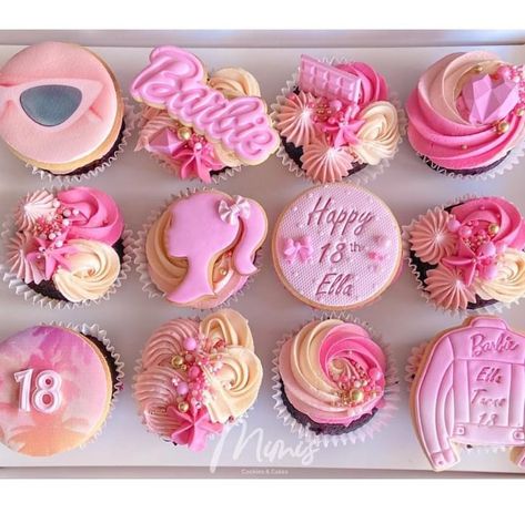 Something for the true Barbie Girls! @mimiscookiesandcakessyd Barbie Birthday Cupcake Ideas, Malibu Barbie Cupcakes, Barbie Theme Cupcakes, Black Barbie Cupcakes, Barbie Birthday Party Cake Cupcake, Barbie Cupcakes Ideas, Barbie Cake Pops Cakepops, Barbie Cupcakes, Barbie Pool Party