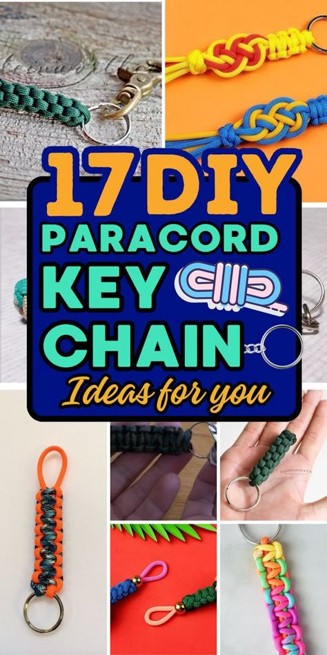 Make your own paracord keychains with these easy projects that are great for gifts or personal use. Paracord Crafts Diy, Paracord Projects Diy Tutorials, Paracord Projects Diy Easy, Paracord Keychain Diy Tutorials, Paracord Keychain Instructions, 550 Paracord Projects, 550 Cord Projects, Keychain Paracord, How To Make Keychains