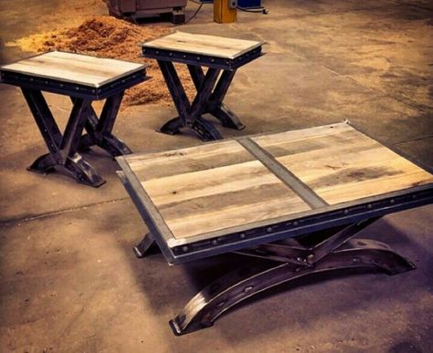 Metal table Custom Industrial Furniture, Coffee Tables With Storage, Classic European Style, Coffee Table Frame, Tables With Storage, Living Room Classic, Industrial Inspiration, Coffee Table Base, Industrial Dining Table