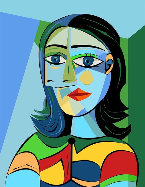 Paint a Cubist Portrait Cubist Portraits, Picasso Cubism, Picasso Portraits, Pablo Picasso Art, Cubist Art, 15 April, Cubism Art, Picasso Paintings, Pack Bag