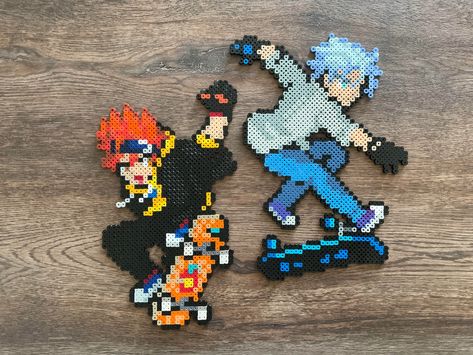 Langa Sk8 The Infinity, Reki And Langa, Langa Sk8, Hama Art, Hamma Beads Ideas, Piskel Art, Pixel Beads, Pearl Beads Pattern, Easy Perler Beads Ideas