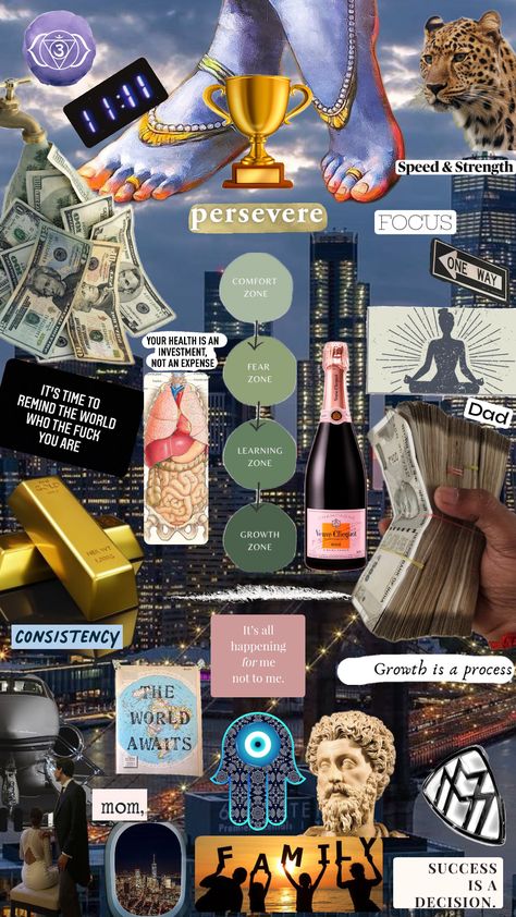 Vision Board #nyc #manifest #krishna #hamsa #1111 #money #fyp #vibes #stoic Krishna Vision Board, Vision Board Success, Insightful Quotes, Comfort Zone, Mood Boards, Krishna, Mood Board, Vision Board, Money