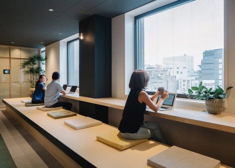 Airbnb Tokyo Office by Suppose Design Office « Inhabitat – Green Design, Innovation, Architecture, Green Building Japanese Office Design, Modern Office Design Ideas, Word Office, Multipurpose Office, Japanese Office, Executive Home Office, Home Idea, Cool Office Space, Office Architecture