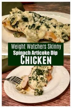 Ww Spinach Recipes, Ww Recipes Chicken Dinners, Ww Chicken Spinach Recipes, Low Fat Spinach Artichoke Dip, Easy Healthy Dishes, Laughing Cow Light Cheese Recipes, Weight Watcher Side Dishes Easy, Healthy Ww Recipes, Ww Chicken Recipes Easy