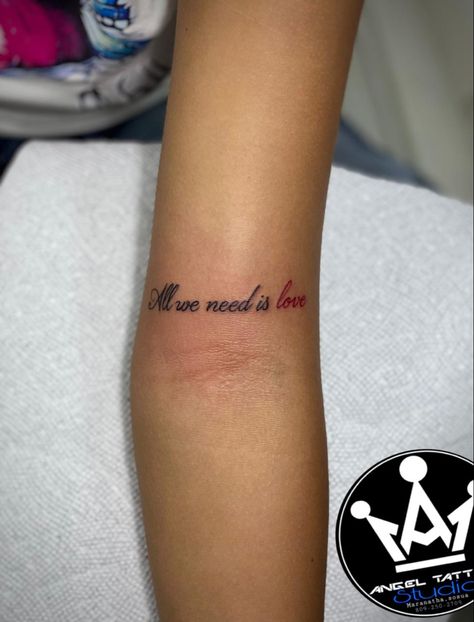 All We Need Is Love Canserbero, All We Need Is Love Tattoo, Tattoo Photoshoot, All We Need Is Love, Hand And Finger Tattoos, Bunny Tattoos, Petite Tattoos, Tatuaje A Color, Cute Texts For Him