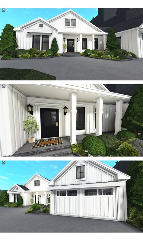 Bloxburg House Builds, Small House Exterior, Roblox Bloxburg House Ideas, House Decorating Ideas Apartments, Small House Layout, Tiny House Layout, Diy House Plans, Suburban House, Unique House Design