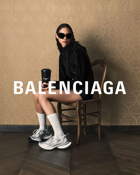 Balenciaga Circuit Sneaker Campaign (Balenciaga) Sneaker Campaign, Balenciaga Outfit, Mens Editorial, Brand Campaign, Studio Photoshoot, Studio Shoot, Kardashian Jenner, Oversized Silhouette, Fashion Editor