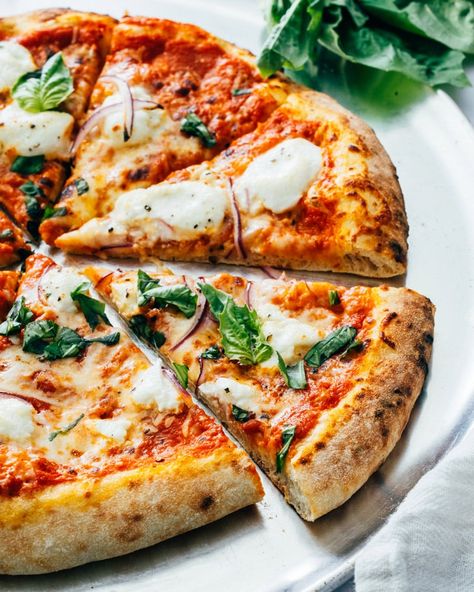 Easy Dinner Recipes Vegetarian, Make Goat Cheese, Goat Cheese Pizza Recipes, The Best Homemade Pizza, Cheese Pizza Recipe, Goat Cheese Pizza, Baked Goat Cheese, A Couple Cooks, Best Homemade Pizza