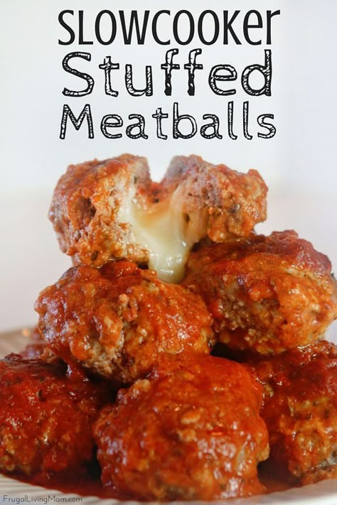 My Slowcooker Cheesy Stuffed Meatballs recipe is a perfect a perfect meal for dinner. Just do the prep in the morning and then throw them in the crockpot.  Your family will be impressed and left wondering how you got that yummy, gooey cheese in there! Meal For Dinner, Stuffed Meatballs, Meatballs Recipe, Gooey Cheese, Crock Pot Slow Cooker, Crock Pot Cooking, Crock Pot Meals, Meatball Recipes, Croquettes