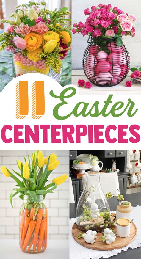 Easter Fresh Flower Arrangements, Easter Vase Ideas, Easy Easter Centerpieces Diy, Easter Flower Arrangements Diy, Easter Party Decorations Table, Easter Table Centerpieces Diy, Easter Vase Filler Ideas, Easter Table Centerpiece Ideas, Easter Centerpieces Table