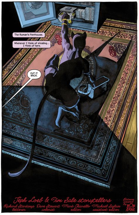 Catwoman: When in Rome #1 | Art by Tim Sale & Dave Stewart Catwoman And Batman, Tim Sale, Dave Stewart, Catwoman Selina Kyle, Dell Comic, Black Cat Marvel, When In Rome, Batman Artwork, Dc Villains