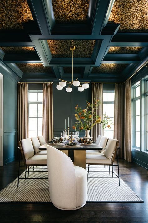 Chestnut x CJI — Carly Jo Interiors Dining Room Wood Ceiling, Rh Dining Room, Rh Dining, Charleston Interior Design, Dining Room Transformation, Dining Room Credenza, Custom Dining Room, Wood Dining Room, Room Transformation