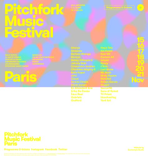 Pitchfork Music Festival Paris website inspiration • MaxiBestOf Festival Website Design, Festival Website, Pitchfork Music Festival, Best Website Design, Fun Website Design, Best Website, Website Inspiration, Website Design Inspiration, Cool Websites