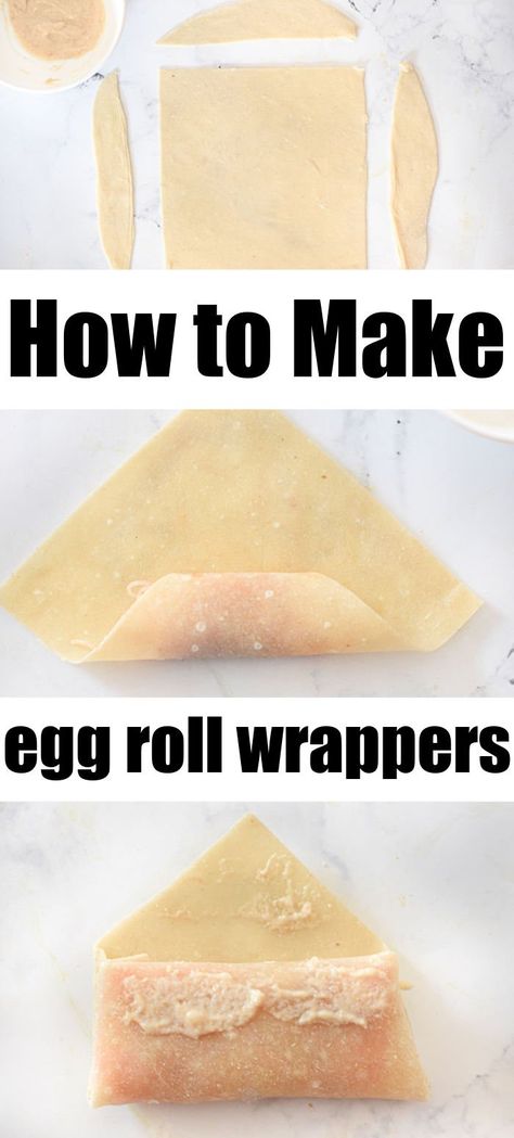 How to make homemade egg roll wrappers is great so you can create your favorite appetizer right at home! Then deep fry or air fry and enjoy! #eggrollwrappers