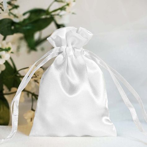 Pack of 12 - 3"x4" White Satin Party Favor Bags, Drawstring Pouch Gift Bags Wine Gift Bag, Candy Jewelry, Wedding Favor Bags, Satin Bags, Wedding Party Favors, Favor Bag, Candy Gifts, Party Favor Bags, Drawstring Pouch