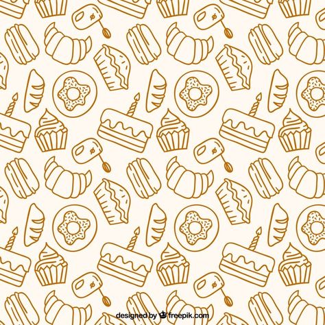 Cake Background, Cake Vector, Patterned Cake, Bakery Products, Heart Hands Drawing, Bakery Logo, Hand Drawn Pattern, Ink Sketch, Food Drawing