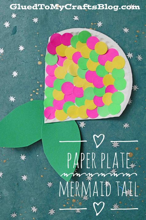 Paper Plate Polka Dot Mermaid Tail Mermaid Tail Craft, Little Mermaid Crafts, Kindergarten Art Activities, June Crafts, Under The Sea Crafts, Fairy Tale Crafts, Summer Room, Pirate Crafts, Art Activities For Toddlers