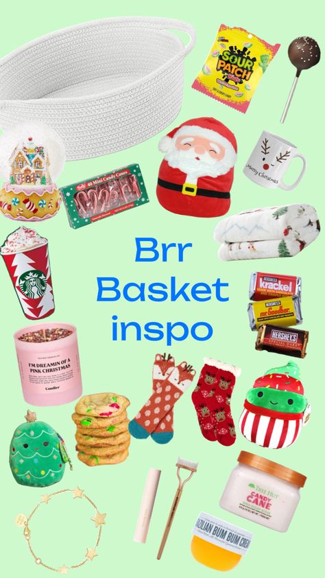 Brrrrr basket inspo❄️☃️ Cute Christmas Presents, Chocolate Basket, Mini Candy Canes, Sour Patch Kids, Sour Patch, Create Collage, Creative Play, Christmas Presents, Creative Energy