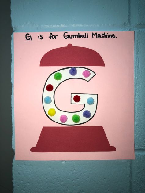 G Is For Gumball Craft, G Is For Gumball, Letter G Craft, G Craft, Letter G Crafts, Preschool Rules, Preschool Letter Crafts, Preschool Letter, Letter Crafts