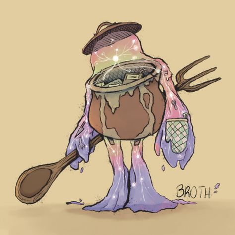 Tavern Keeper Plasmoid npc design - "Broth has a taste for adventure (literally)" Tavern Keeper Fantasy Art, Tavern Keeper Art, Plasmoid Dnd Character Art, Tavern Keeper, Dnd Mini, Splatoon 2 Art, Dnd Races, Make A Character, Dungeon Master