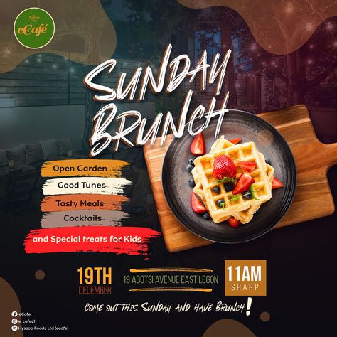 Lunch Poster, Brunch Poster, Breakfast Poster, Prayer Breakfast, Sunday Church, Church Graphics, Social Media Flyer, Graphic Design Flyer, Brunch Menu