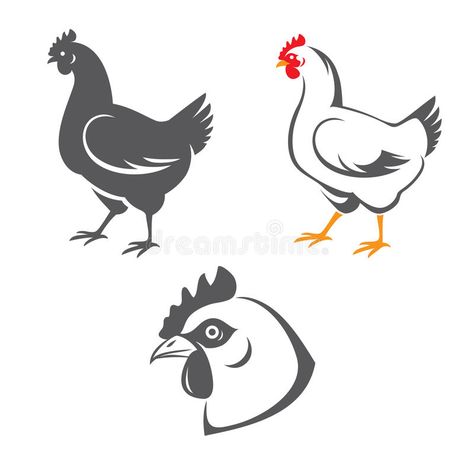 Chicken. Tree hen (chicken) icons: head and two silhouettes in vector , #SPONSORED, #hen, #chicken, #Chicken, #Tree, #silhouettes #ad Chicken Icon, Egg Logo, Chicken Vector, Chicken Logo, Chicken Illustration, Animal Outline, Chicken Shop, Animal Templates, Business Icons Vector