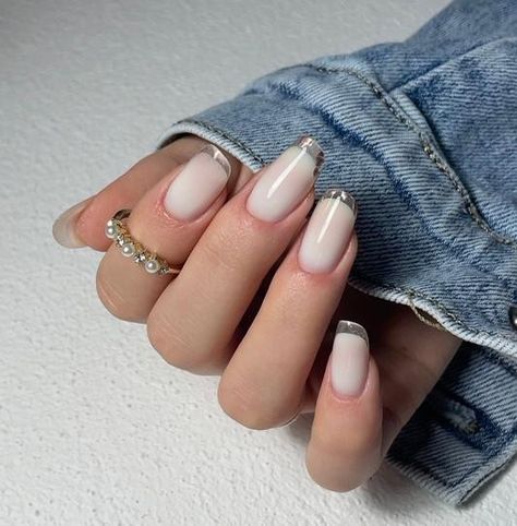 Glass French Tip Nails, French Glass Nails, French Glass, Glass Nails, Tip Nails, French Tip Nails, Nails Design, Nail Tips, My Nails