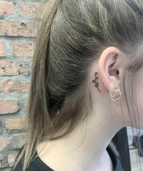 Behind The Ear Tattoos: What You Should Know Before Getting Inked – Self Tattoo Flower Ear Tattoo, Behind The Ear Tattoos, Pink Rose Tattoos, Health Tattoo, Tattoo Process, Ear Tattoos, Bunny Tattoos, Creepy Tattoos, Hummingbird Tattoo