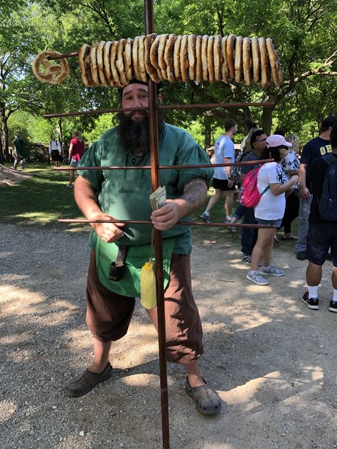 Scarborough Renaissance Fair - Pretzel Man - One of my favorite vendors - medieval historical fun! Ren Faire Food, Renisance Fair, Medieval Carnival, Medieval Fair, Medieval Party, Medieval Market, Medieval Festival, Soft Pretzel, Ren Fair