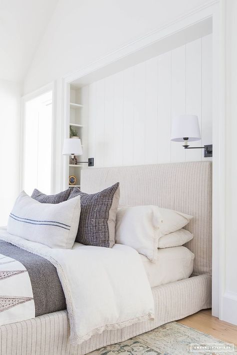 A Post-Dorm Style Room to a Bright, Fresh Traditional Master | CLJ Mood boards - Chris Loves Julia Dorm Style, Neutral Bedrooms, Bedroom Bliss, California Casual, Amber Interiors, Farmhouse Interior, Traditional Bedroom, Decor Minimalist, Home Design Decor