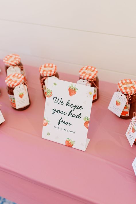 Charli Jean’s Berry First Birthday - XO Haley Jean Berry First Birthday Favors, Diy Berry First Birthday, Diy Berry First Birthday Decorations, Strawberry Party Food, Berry First Bday, First Birthday Party Favors, Berry First Birthday Party, First Birthday Party Favor, Berry 1st Birthday