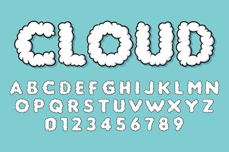 Alphabet cloud bubble cute typography se... | Premium Vector #Freepik #vector #background #design #texture #cloud Bubble Typography, Typography Design Alphabet, Fonts Bubble, Bubble Graffiti, Cloud Typography, Cloud Bubble, Graffiti Alphabet Styles, Cartoon Alphabet, Edgy Fonts