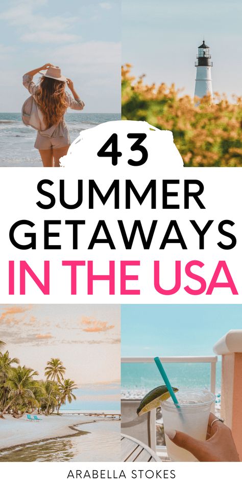 Dreaming of the perfect summer getaway in the USA? Explore this guide for the best summer vacation ideas in the USA, and make your holiday unforgettable! --- united states summer travel | summer holiday | summer vacation ideas | travel inspiration | best places to travel in the summer united state | summer vacation spots in united states Best Summer Vacations In The Us, July Travel Destinations, Vacation Spots In United States, Summer Vacation Places, United States Travel Bucket Lists, Best Summer Vacations, Beach Vacation Ideas, Bucket List Usa, Usa Road Trips