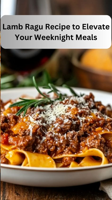 Rich, flavorful, and satisfying, lamb ragu combines tender meat, earthy herbs, and hearty pasta into a dish that is both luxurious and approachable. Whether it’s lamb ragu d’Abruzzo or a spicy lamb ragu with red pepper, each variation brings unique flavors to the table.
#lambragu
#lamb
#ragu
#lambragurecipe
#lambrecipe
#ragurecipe Ground Lamb Ragu, Lamb Ragu Pasta, Lamb Ragu Pappardelle, Lamb Rigatoni, Leftover Lamb Roast Recipes, Lamb Ragu Recipe, Best Lamb Recipes, Postpartum Meals, Lamb Casserole