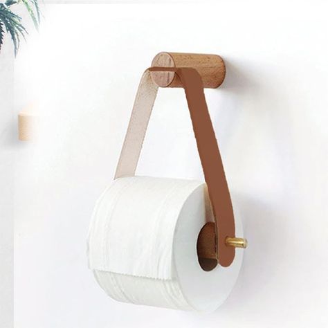 Amazon.com: Wood & Leather Wall Toilet Paper Holder, Rustic Tissue Rolls Paper Holder Wall Mounted, Graceful and Natural Bathroom Accessories with Self-Adhesive Seamless Screw (Off-White) : Tools & Home Improvement Wall Toilet Paper Holder, Natural Bathroom Accessories, Wooden Toilet Paper Holder, Toilet Paper Holder Wall, Natural Bathroom, Wall Toilet, Toilet Paper Roll Holder, Toilet Paper Holders, Small Toilet