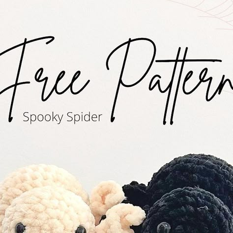 🕷️FREE SPIDER PATTERN🕷️  It's still spooky season! I'm super excited for this free pattern as a celebration for a happy and healthy October 🖤 This is a beginner pattern and my testers have been hard at working making the most creative spiders and i'm so excited to share them with you soon.  This pattern works up fairly quickly and is a great make for those end-of-season Halloween markets and goodies. Don't forget to tag me @merrymachooks in your spider creations so I can see and love them all Jumping Spider Crochet Pattern Free, Free Crochet Spider Pattern, Free Spider Crochet Pattern, Instagram Free Crochet Pattern, Halloween Crochet Plushies Free Pattern, Crochet Spider Free Pattern, Crochet Spider Pattern Free, Spider Crochet Pattern Free, Halloween Amigurumi Free Pattern